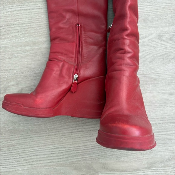 Rare vintage prada FW 2014 Red wedge Boots - Picture 5 of 7
